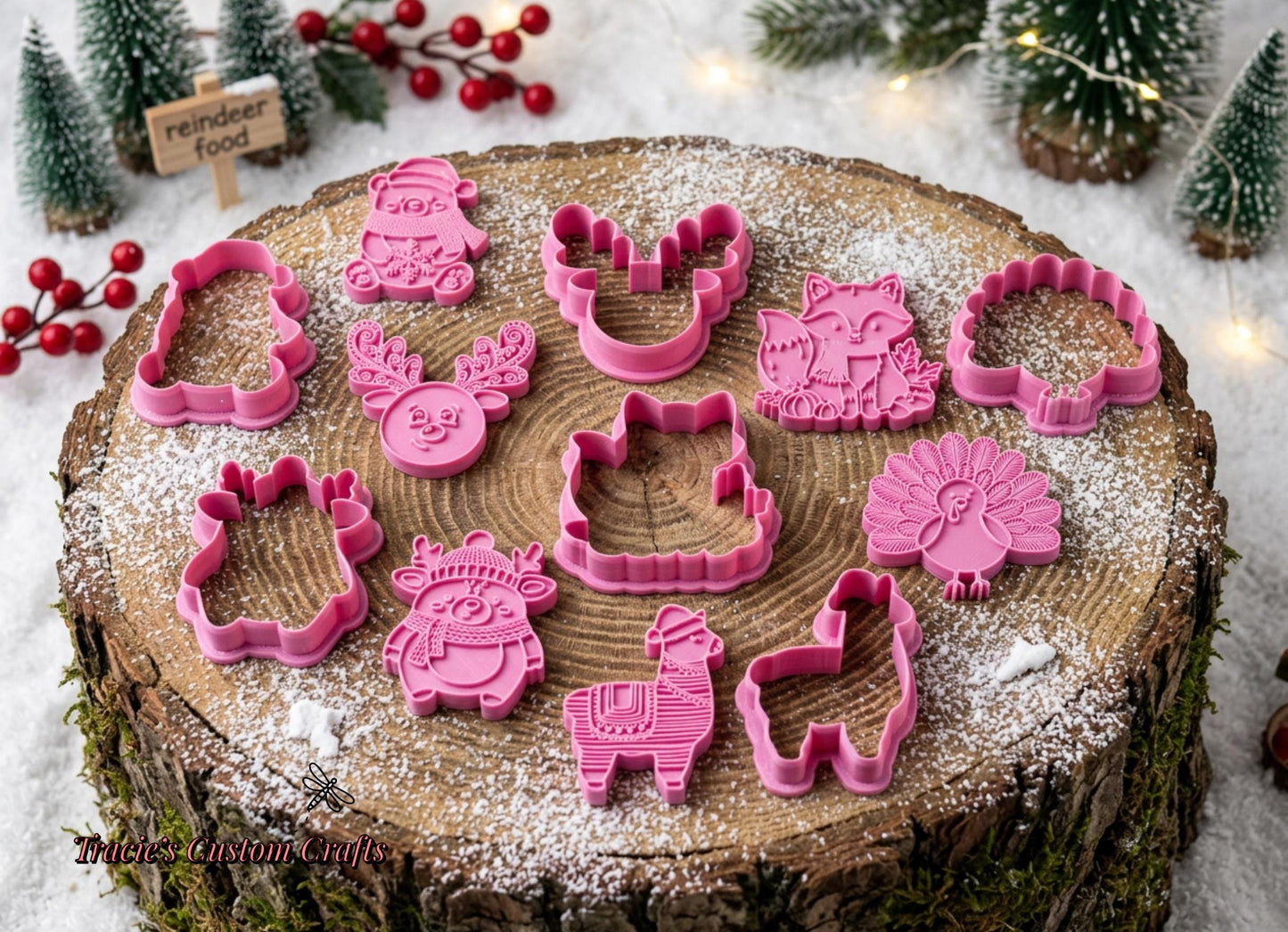 ⭐ Cozy Critters Holiday Cookie Cutters & Stamps – Woodland Christmas Collection