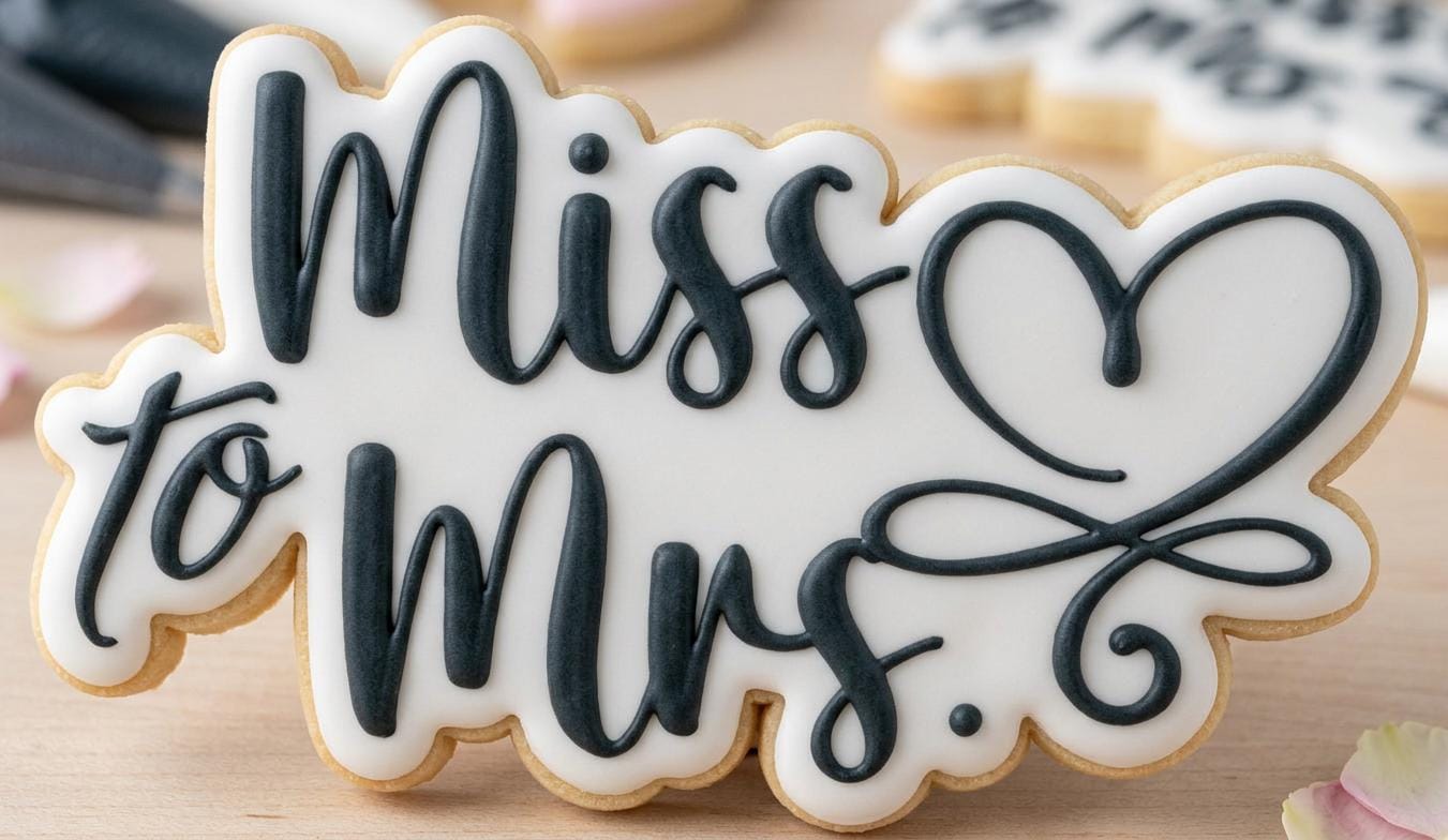 ⭐ Petals & Promises Cookie Cutters & Stamps – Modern Bridal Collection