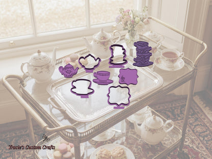 ⭐ Sweet Tea Time Cookie Cutters & Stamps – Charming Tea Party Collection