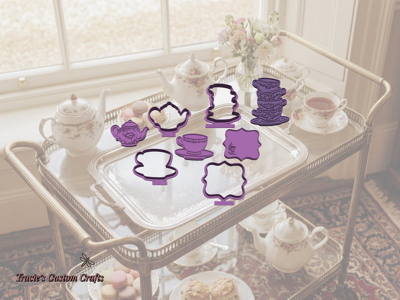 ⭐ Sweet Tea Time Cookie Cutters & Stamps – Charming Tea Party Collection