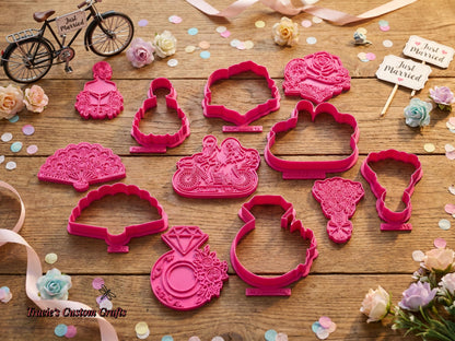⭐ Whispers of I Do Cookie Cutters & Stamps – Modern Luxe Bridal Collection