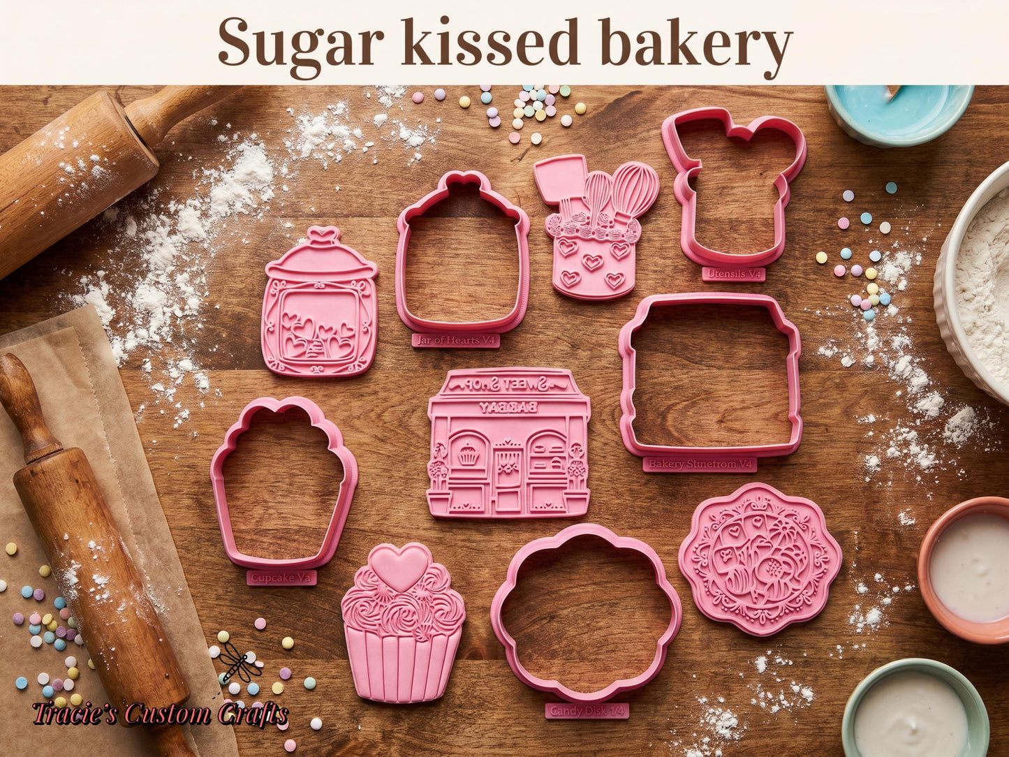 ⭐ Sugar Kissed Bakery Cookie Cutters & Stamps – Sweet Shop Cookie Collection