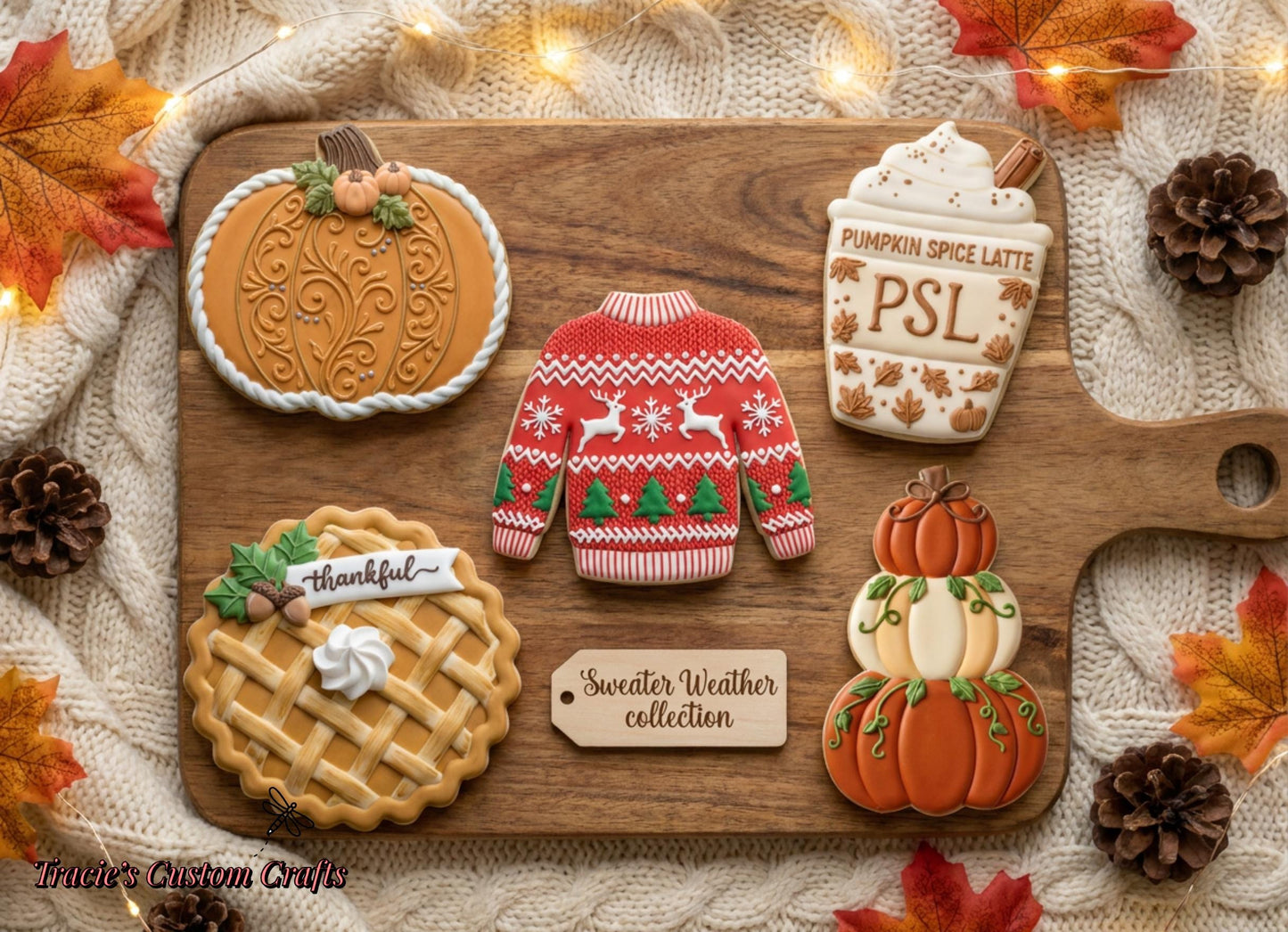 ⭐ Sweater Weather Cookie Cutters & Stamps – Cozy Autumn Baking Collection