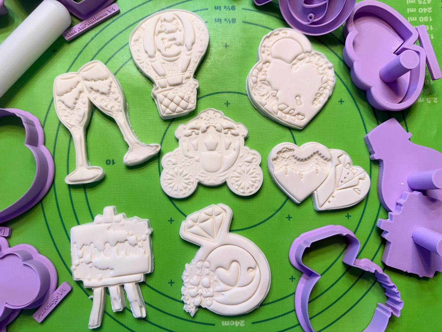 ⭐ Happily Ever After Cookie Cutters & Stamps – Fairytale Wedding Collection