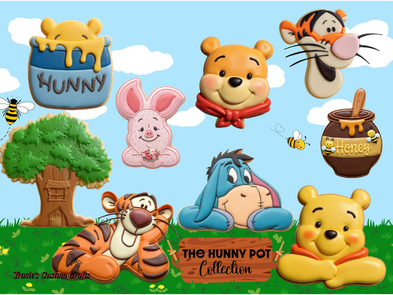 ⭐ Pooh's Hunny Pot Cookie Cutters & Stamps – Classic Storybook Friends Collection
