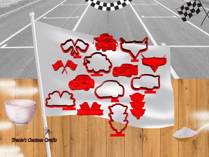 ⭐ Cars Cookie Cutters & Stamps – Race Day Character Collection