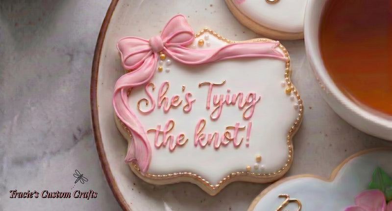 ⭐ She’s Tying the Knot Cookie Cutters & Stamps – Modern Bridal Shower Collection