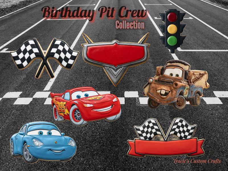 ⭐ Cars Cookie Cutters & Stamps – Race Day Character Collection
