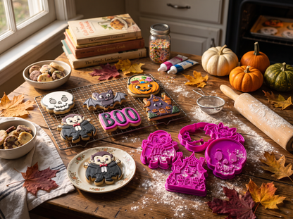 Spooky Haunts Cookie Cutter & Stamp Bundle - A classic halloween collection