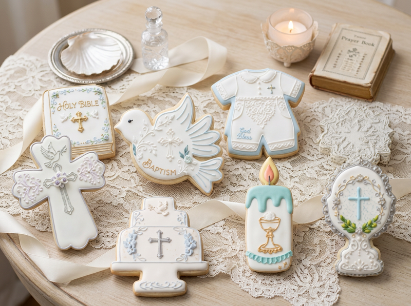 Blessings & Grace Cookie Cutters • Baptism|Communion Cookie Set • 3D Printed Food‑Safe PLA • Religious Cookie Cutters for Fondant|Clay